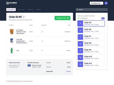Globex – Room Ordering System thumbnail 2